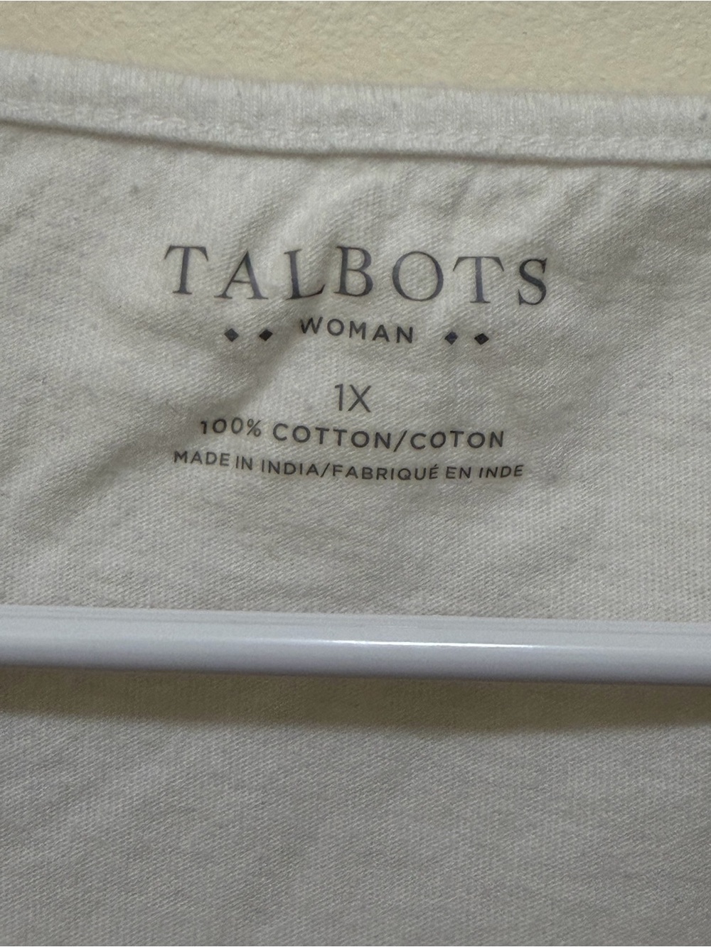 Talbots White Short-Sleeve Crochet-Trim Tee - Picture 4 of 4